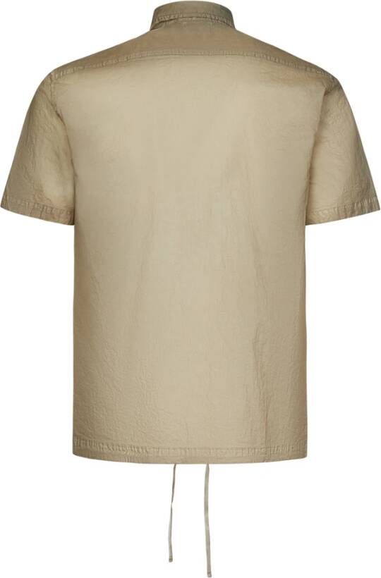 C.P. Company Beige Microweave Korte Mouw Overhemd Beige Heren