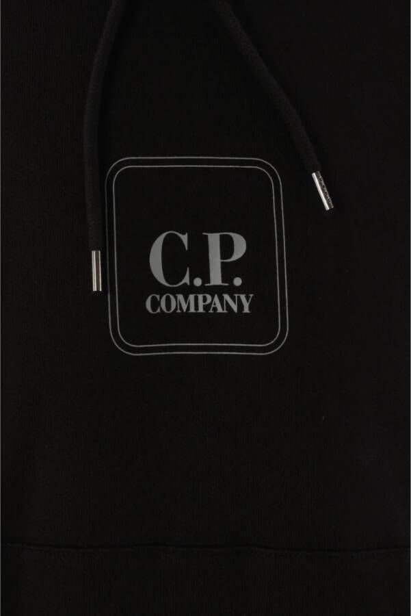 C.P. Company Zwarte Diagonale Fleece Hoodie voor Heren Zwart Heren