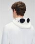 C.P. Company Diagonal Raised Fleece Goggle Hoodie White Unisex - Thumbnail 2