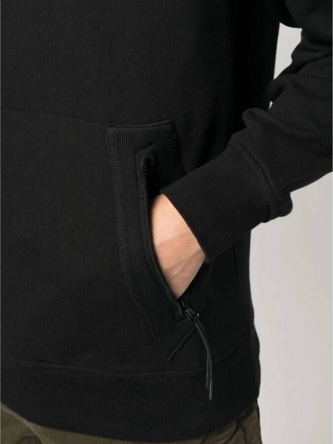 C.P. Company Diagonaal Verhoogde Fleece Kangaroo Sweater Zwart Heren