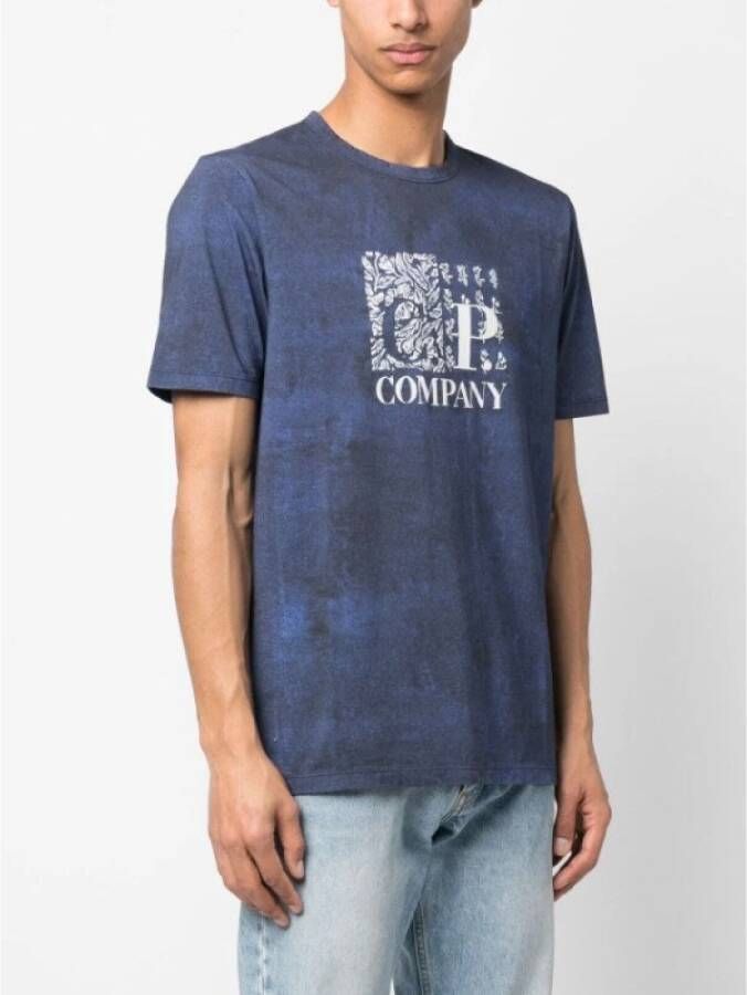 C.P. Company Bloemenprint Crew Neck T-Shirt Blauw Heren