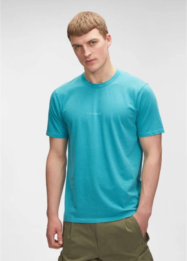 C.P. Company Blauw T-shirt met Tegelpatroon voor Heren Blauw Heren