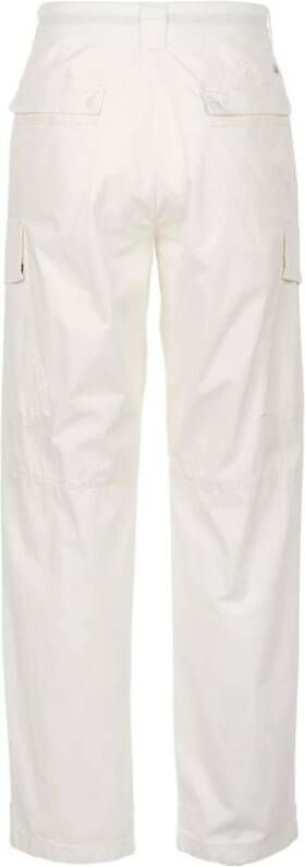 C.P. Company Twill Stretch Cargo Pants Stijlvolle Tapered Broek Wit Heren