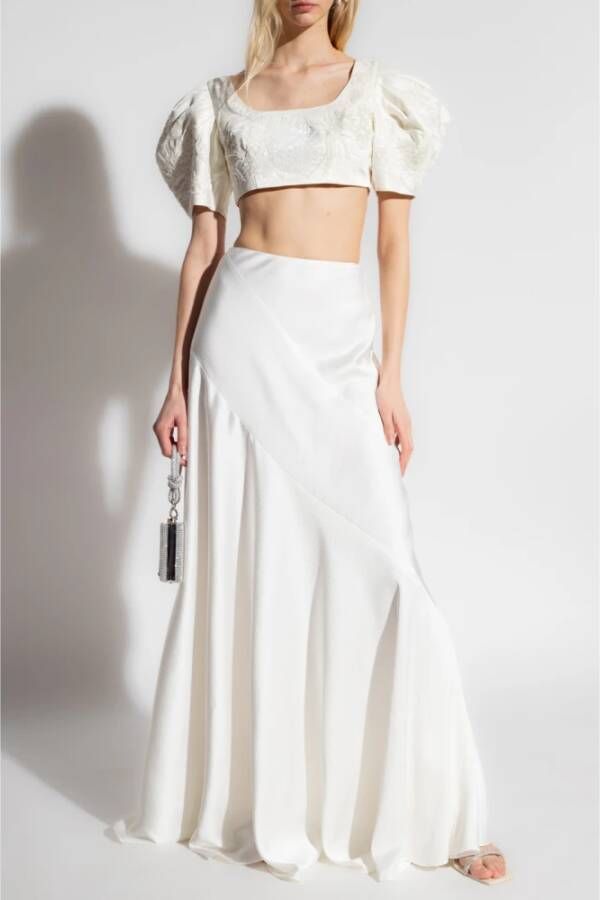 Cult Gaia Sinay crop top with puff sleeves Wit Dames
