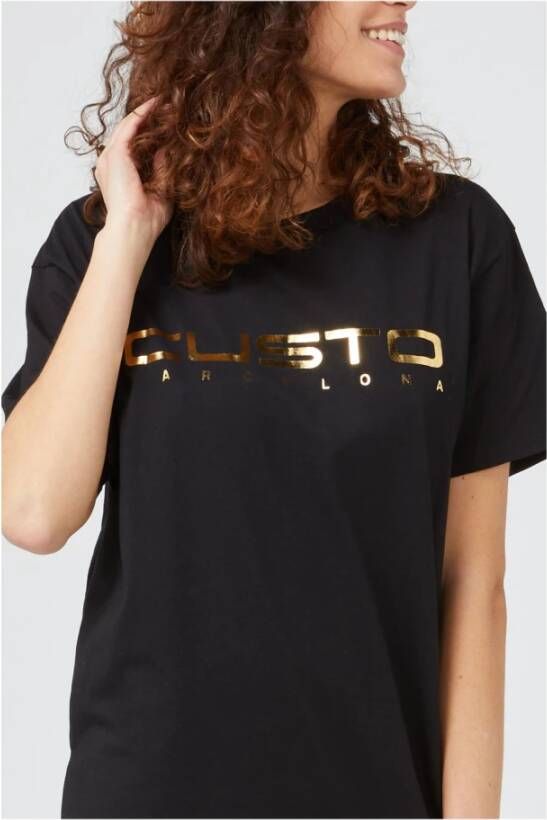 Custo Barcelona Black Cotton Tops & T-Shirt Zwart Dames