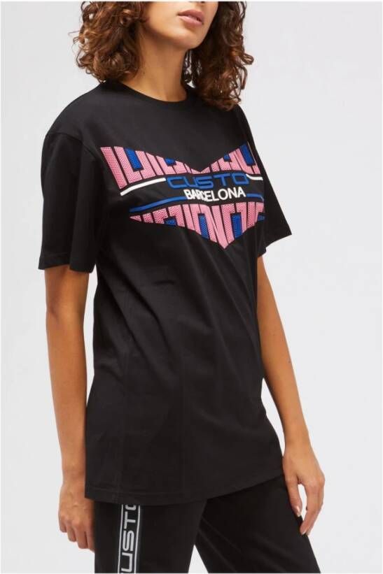 Custo Barcelona Black Cotton Tops & T-Shirt Zwart Dames