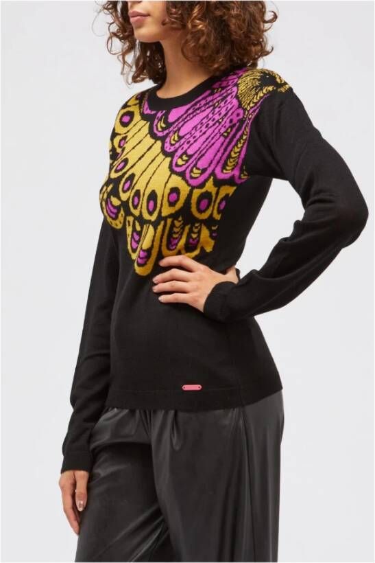 Custo Barcelona Black Wool Sweater Zwart Dames