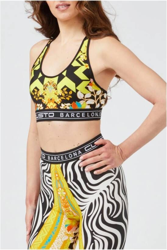 Custo Barcelona Yellow Polyamide Tops & T-Shirt Geel Dames