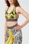 Custo Barcelona Elegante Stretch Top met Gedurfde Openingen Yellow Dames - Thumbnail 2