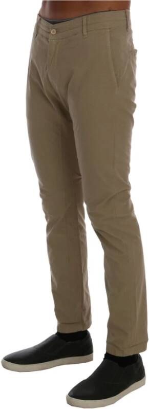 Daniele Alessandrini Beige Katoenen Stretch Slim Fit Chinos Beige Heren
