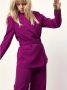 Dante 6 Blazer met relaxte pasvorm en riem in fuchsia Purple Dames - Thumbnail 2