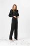 Dante 6 Zwarte pantalon met satijnen strepen Black Dames - Thumbnail 1