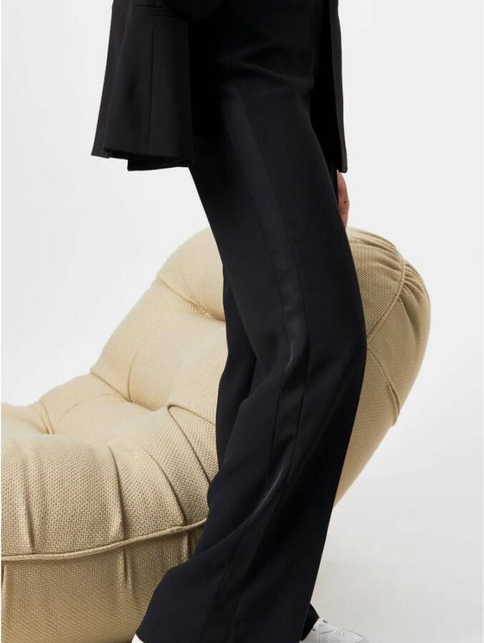 Dante 6 Zwarte pantalon met satijnen strepen Black Dames