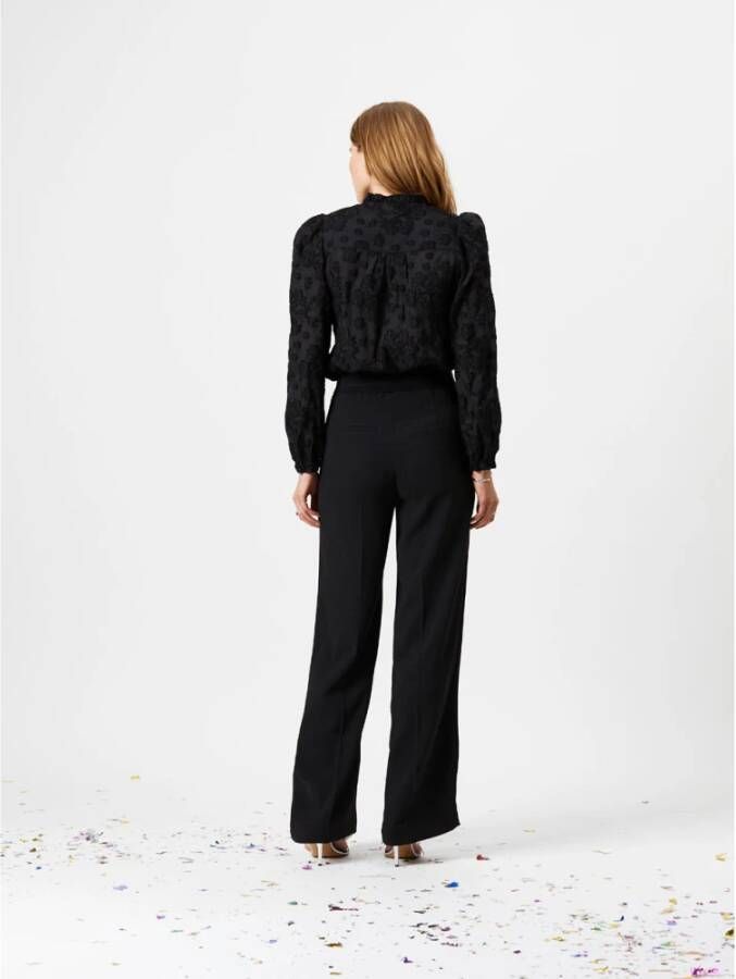 Dante 6 Zwarte pantalon met satijnen strepen Black Dames