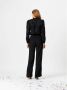 Dante 6 Zwarte pantalon met satijnen strepen Black Dames - Thumbnail 3