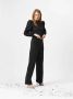 Dante 6 Zwarte pantalon met satijnen strepen Black Dames - Thumbnail 4