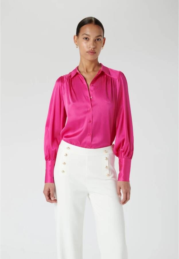 Dea Kudibal Fuchsia Zijden Satijnen Blouse Pink Dames