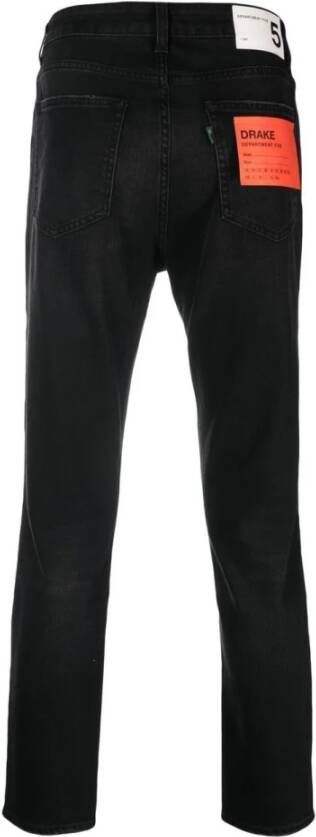 Department Five Slim-Fit Zwarte Jeans met Logo Patch Zwart Heren