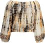 Desigual Beige Katoenen T-shirt met Lange Mouwen en Contrasterende Details Multicolor Dames - Thumbnail 5