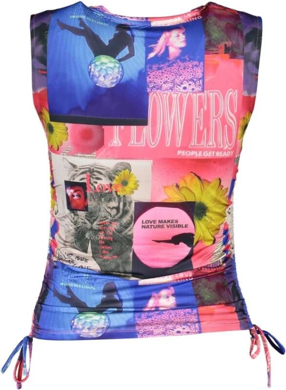 Desigual Blauwe Tanktop met Verstelbare Koordjes Blauw Dames