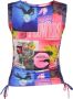 Desigual Blauwe Tanktop met Verstelbare Koordjes Multicolor Dames - Thumbnail 2
