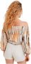 Desigual Beige Katoenen T-shirt met Lange Mouwen en Contrasterende Details Multicolor Dames - Thumbnail 3