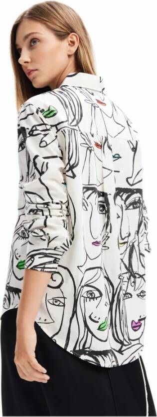 Desigual Dames Overhemd Lange Mouwen Verona Collectie Wit Dames