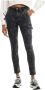 Desigual Zwarte Bedrukte Dames Jeans met Rits en Knoopsluiting Black Dames - Thumbnail 2