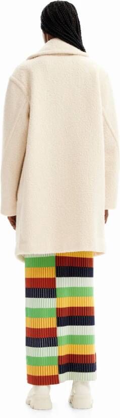 Desigual Double-Breasted Coats Wit Dames