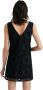 Desigual Zwarte Viscose Jurk V-Hals Contrast Details Black Dames - Thumbnail 2