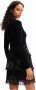 Desigual Zwarte jurk met lange mouwen voor vrouwen Black Dames - Thumbnail 5