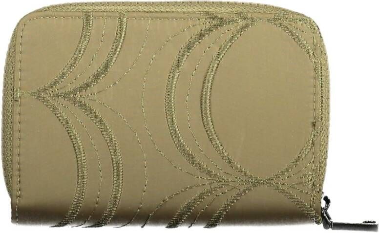 Desigual Groene Polyester Portemonnee met 5 Compartimenten en Ritssluiting Groen Dames