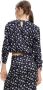 Desigual Blouse met lange mouwen en wijde halslijn Black Dames - Thumbnail 7