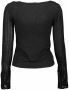 Desigual Chique Zwart Kant V-Hals Shirt Black Dames - Thumbnail 2