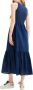 Desigual maxi jurk met volant donkerblauw - Thumbnail 4