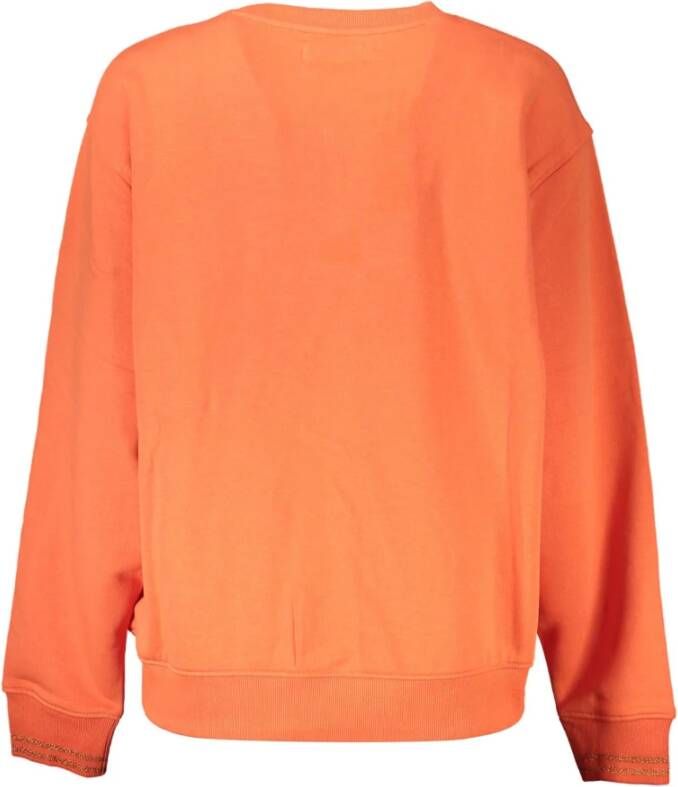 Desigual Oranje Katoenen Trui met Logo Oranje Dames