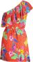 Desigual Korte Rode One-Shoulder Jurk met Elastische Taille Multicolor Dames - Thumbnail 2