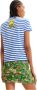 Desigual Blauwe Katoenen Tops & T-Shirt Korte Mouwen Ronde Halslijn Multicolor Dames - Thumbnail 2