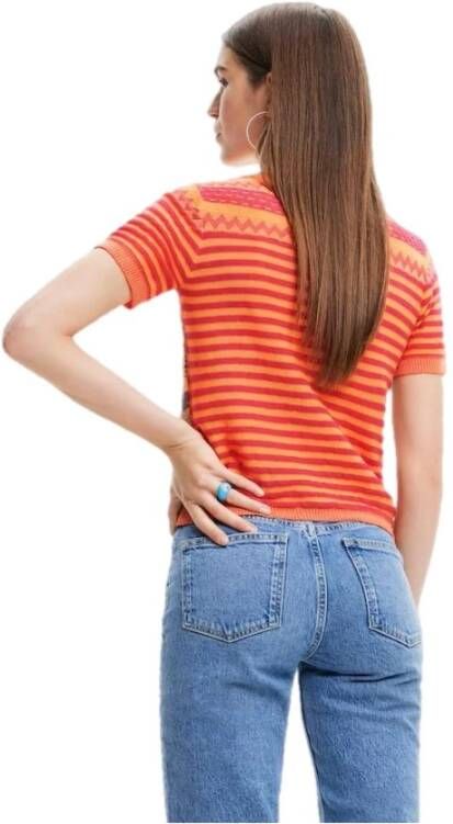 Desigual Short Sleeve Shirts Oranje Dames