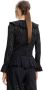 Desigual Zwarte Blouse met V-hals en Knopen voor Dames Black Dames - Thumbnail 2