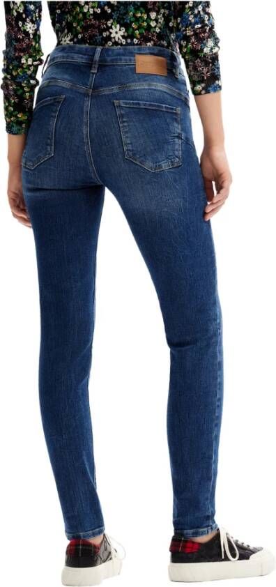 Desigual Slim-fit Jeans Blauw Dames