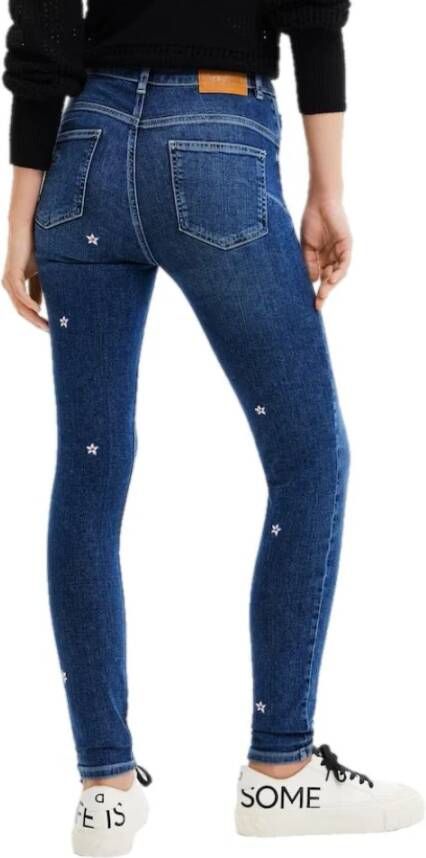 Desigual Slim-fit jeans Blauw Dames