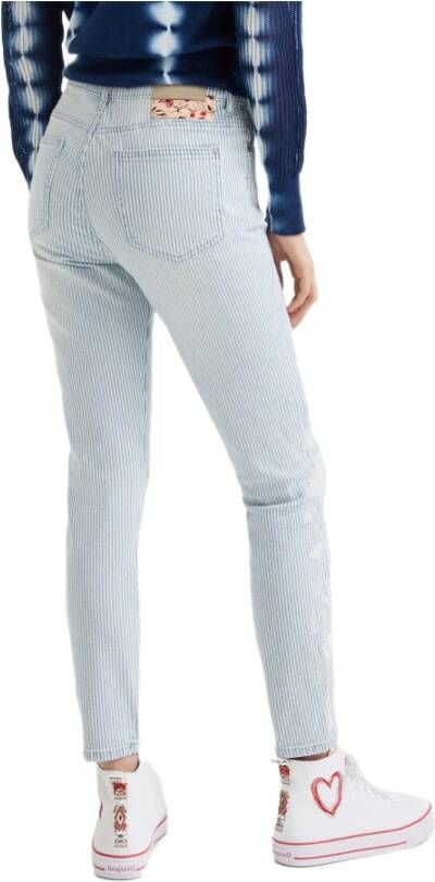 Desigual Straight Jeans Blauw Dames