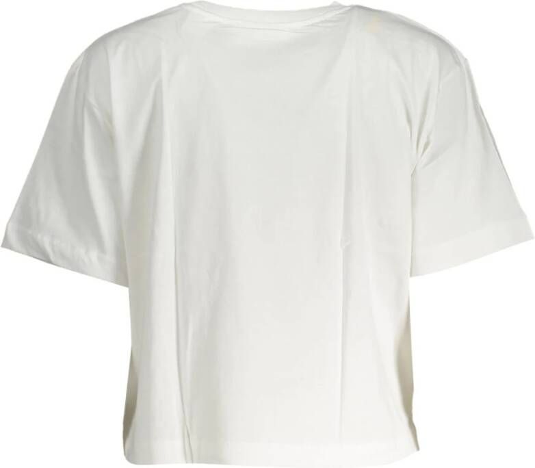 Desigual Witte Katoenen T-Shirt met Print Wit Dames