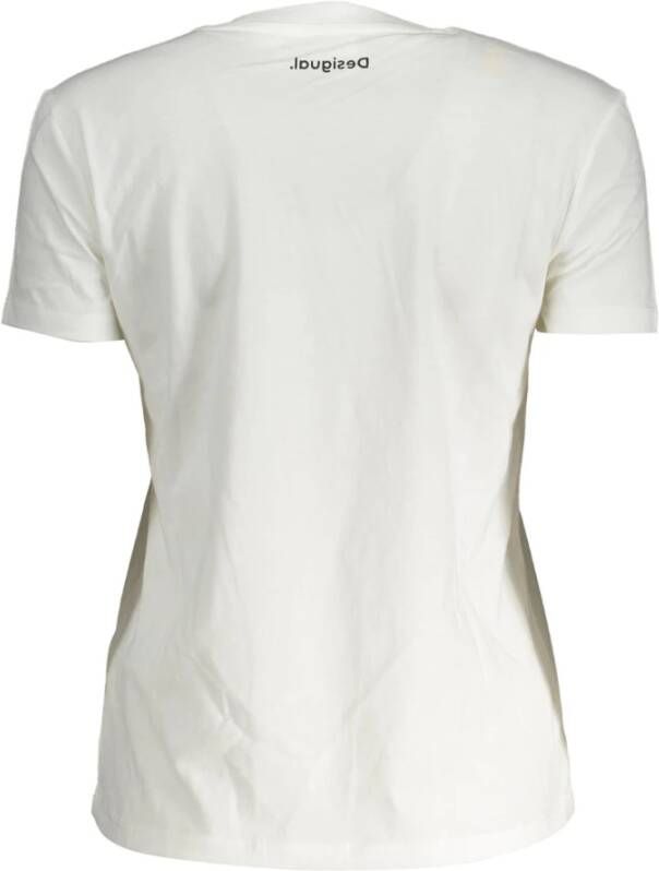 Desigual Witte T-shirt voor dames Wit Dames