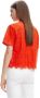 Desigual Oranje Katoenen Shirt met V-Hals Orange Dames - Thumbnail 4