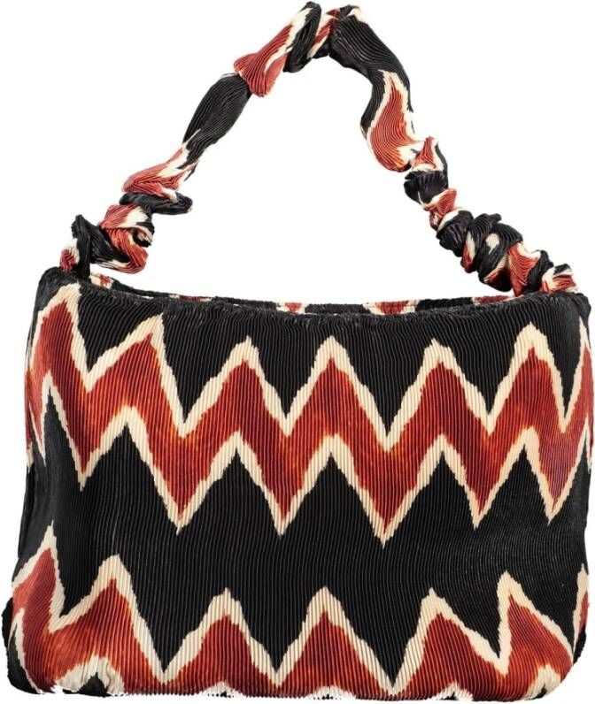 Desigual Zwarte Katoenen Handtas met Schouderhengsel en Ritssluiting Zwart Dames