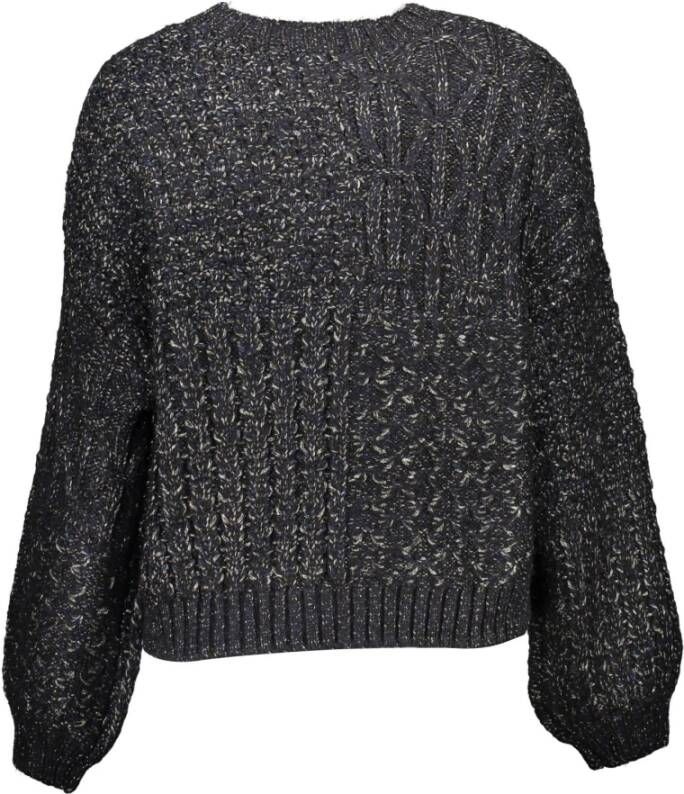 Desigual Zwarte Polyester Trui met Contrasterende Details Zwart Dames