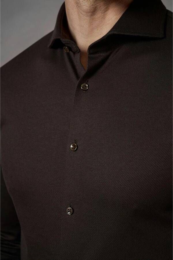 Desoto Luxury Line Slim Fit Overhemden Bruin Heren