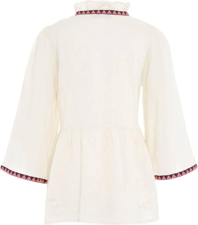 Devotion Blouse met geborduurde details Valtos naturel - Foto 3